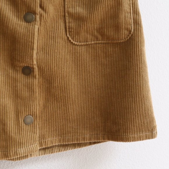 Arizona Corduroy Brown Mini Skirt – Size 7 – Y2K Preppy A-Line - Picture 7 of 10